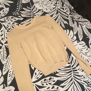 American Apparel Tan Cropped Sweater.